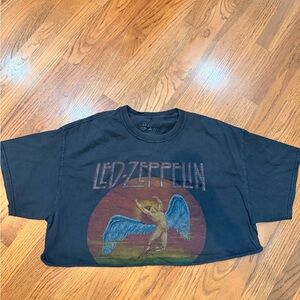 Brandy Melville Black cropped Led Zeppelin Graphic Tee